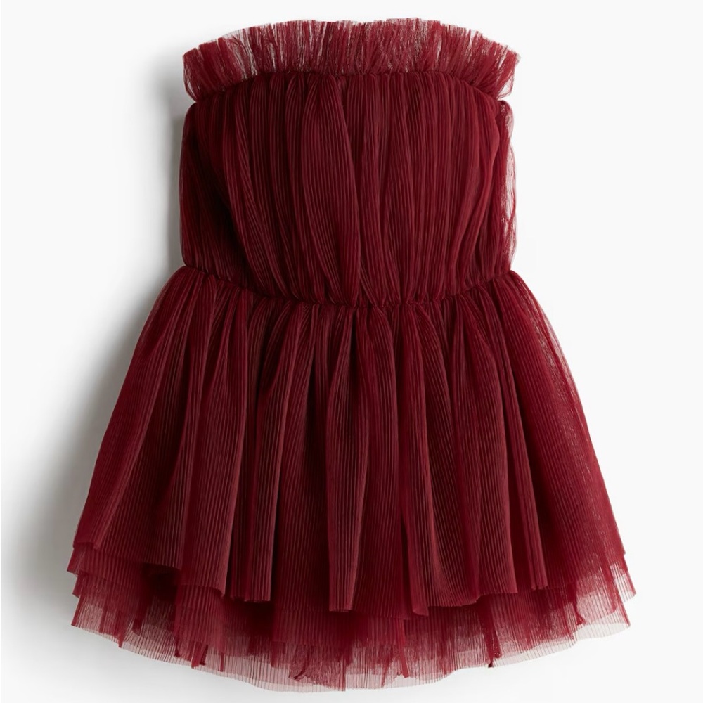 Elegant Burgundy tulle top